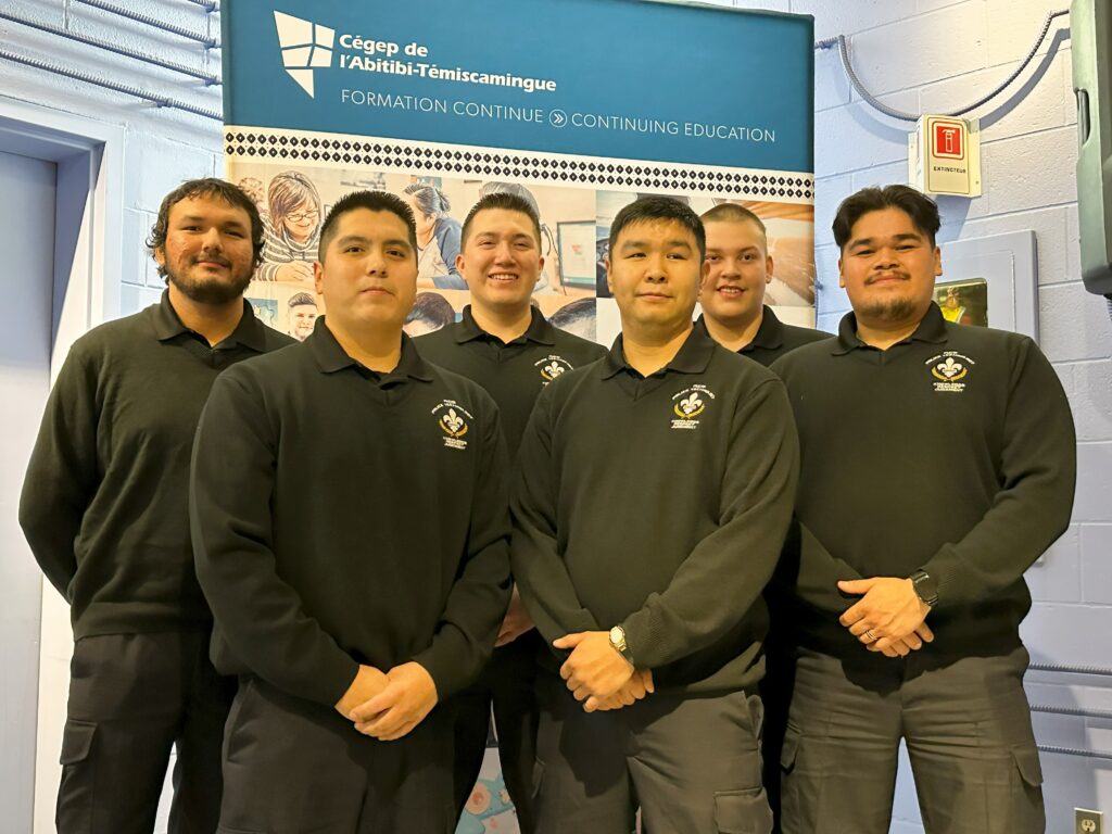 ACS program graduates (left to right): Gordon Saganash, Kyle Blacksmith; Casey Polson; Burton Weetaltuk; Denzel Berryman; Tyler Hester.